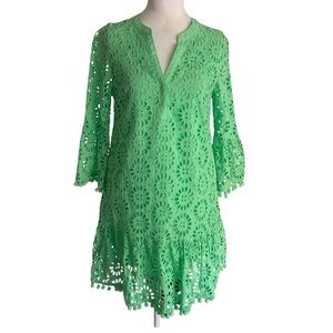 Lilly Pulitzer Bekah Eyelet Lace Pom Pom Trim in Patina Green Resortwear Summer